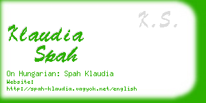 klaudia spah business card